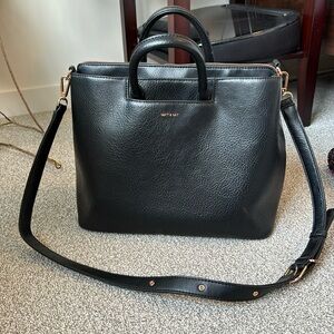 Matt & Nat, KINTLA VEGAN SATCHEL, black with rose gold details